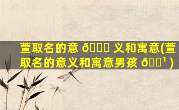 萱取名的意 🕊 义和寓意(萱取名的意义和寓意男孩 🌹 )